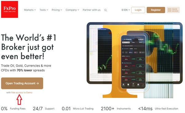 Where to apply for a FxPro demo account