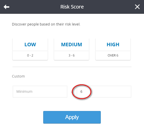 etoro risk score filter