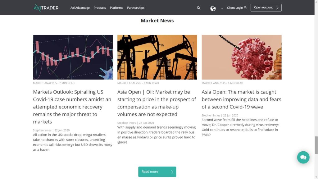 axotrader news section webpage