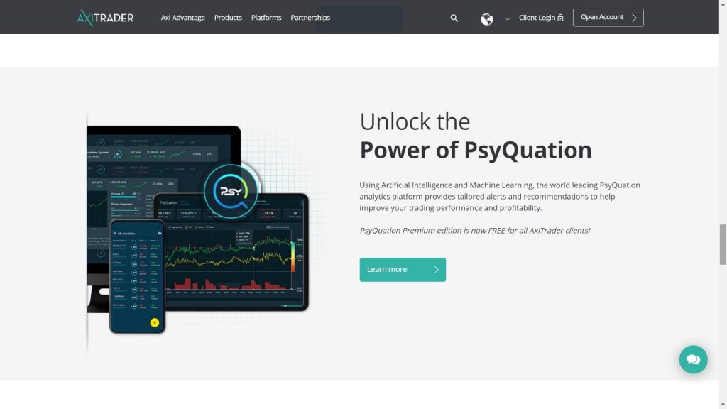 axitrader psyquation trading platform features