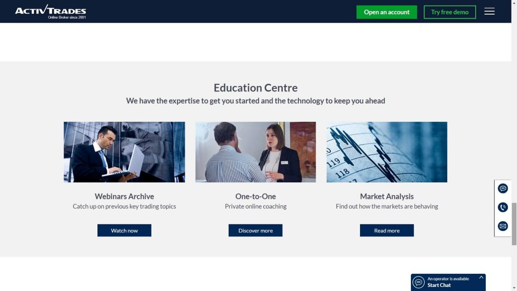 activtrades education webpage