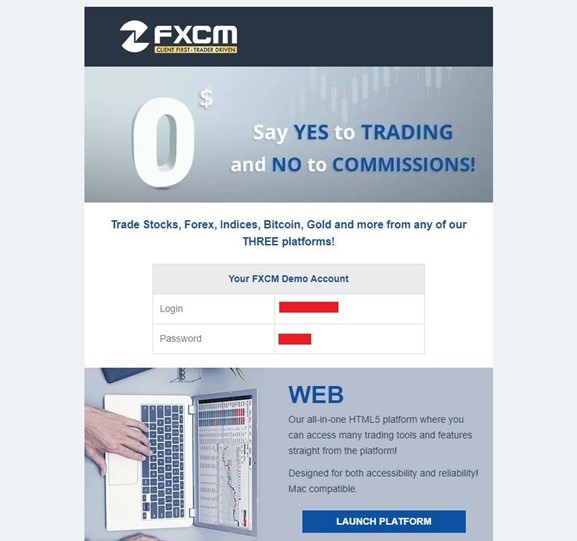 Confirm your FXCM demo account