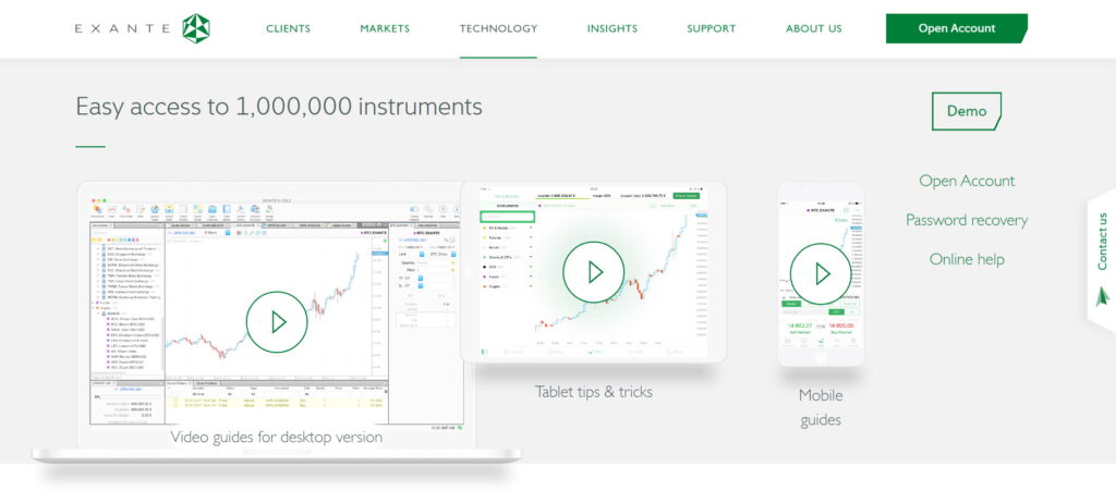 EXANTE trading platform