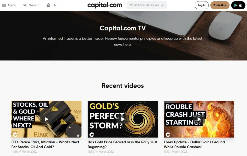 The Capital.com tv feature