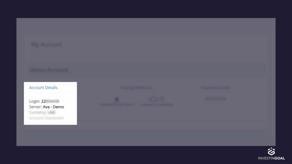 login information for MT4