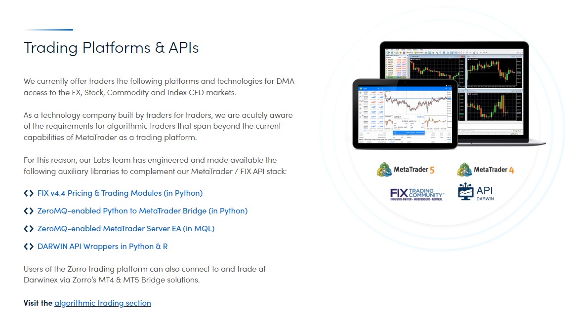 Darwinex trading platforms and APIs