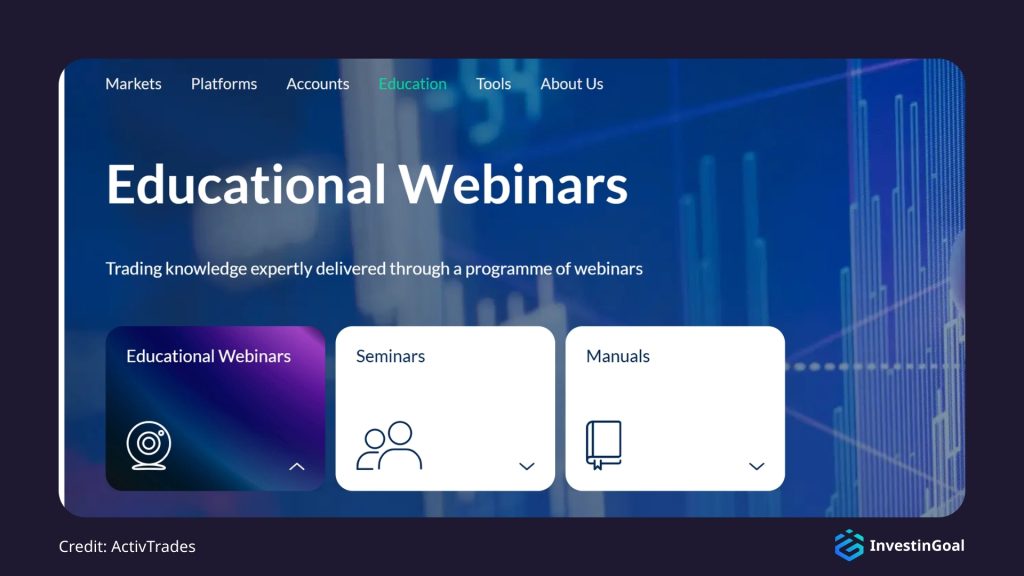 General View of the Education Resources on ActivTrades