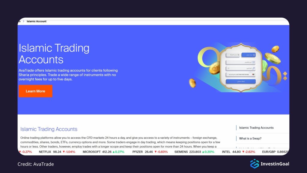General View of the Account Types on AvaTrade