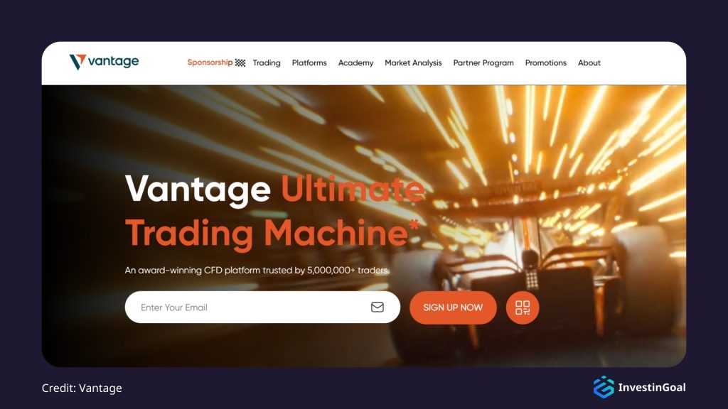 General View of the Vantage Homepage