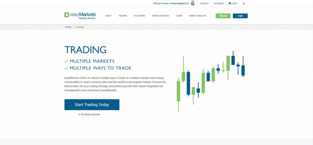 easymarkets handelspagina