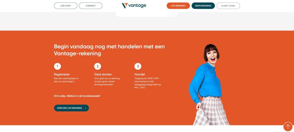 open een rekening bij vantage
