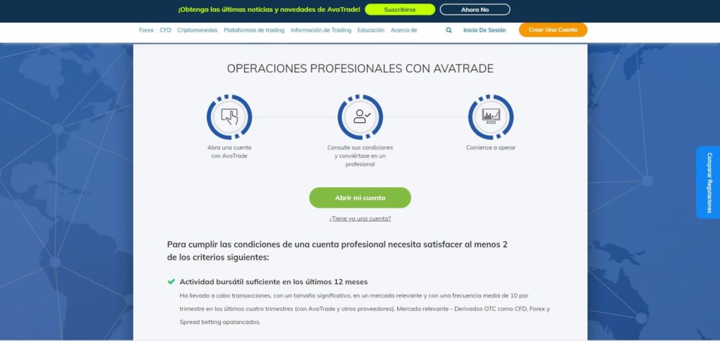 operaciones profesionales con avatrade