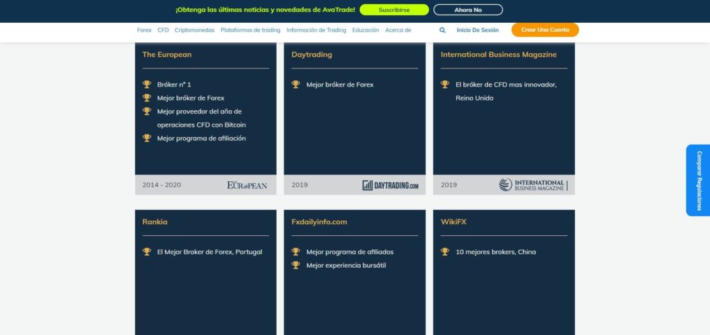 los premios de avatrade