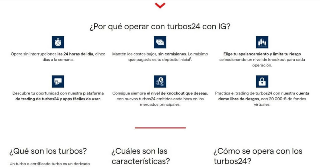 Por qué operar con turbos24 con ig markets