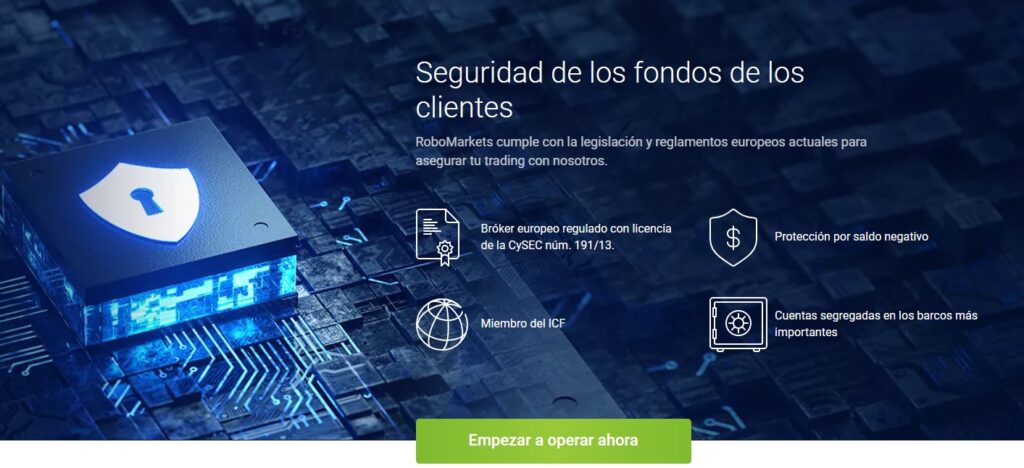 Seguridad de los fondos de Robomarkets clientes
